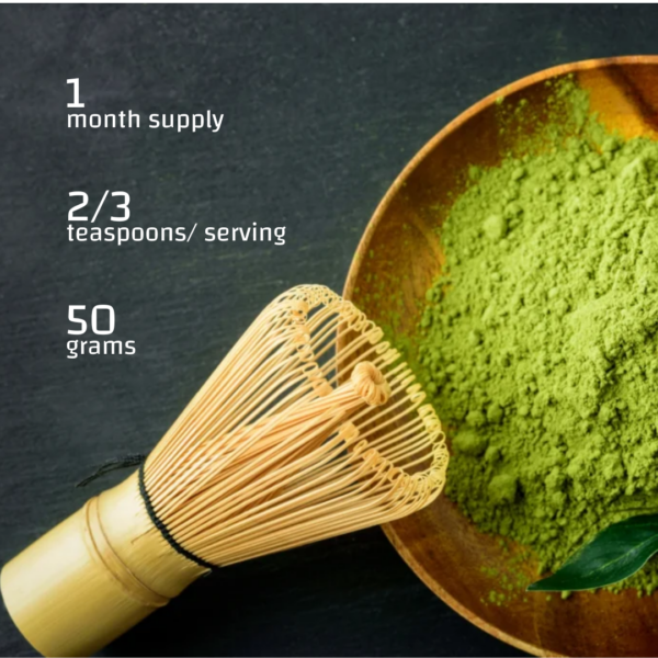 Ceremonial Matcha With Serving size information